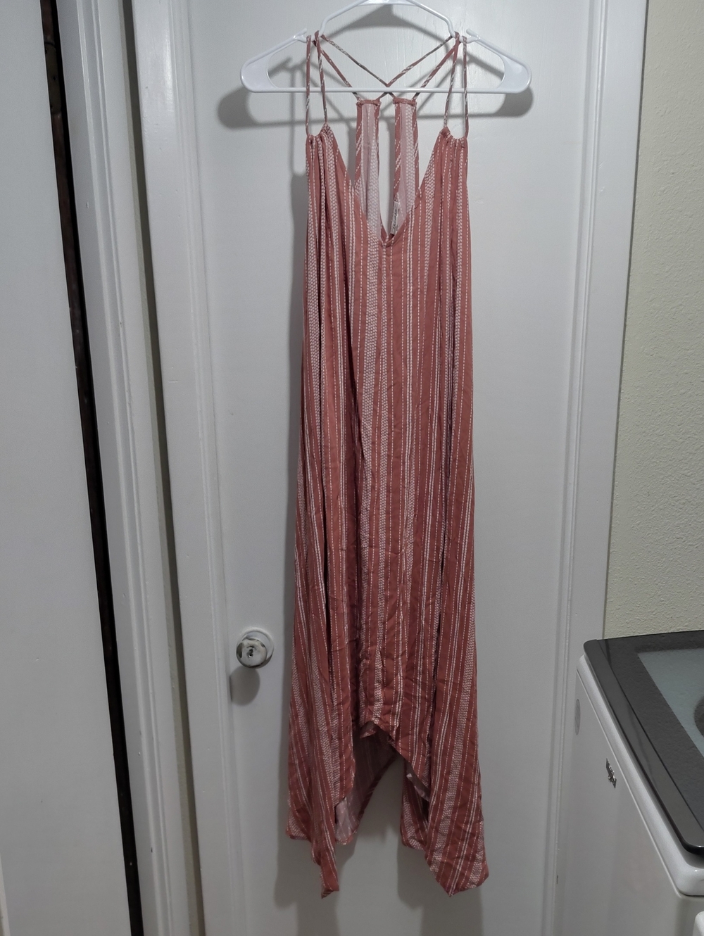 Blu Pepper Rusty Rose Striped Maxi Dress